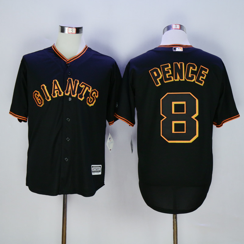 Men San Francisco Giants 8 Pence Black MLB Jerseys